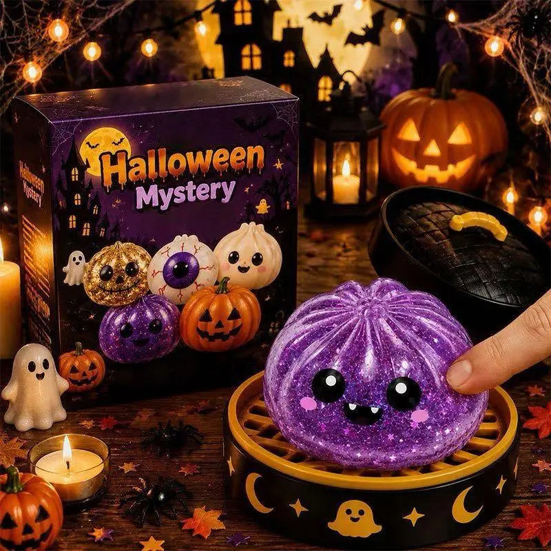 Cute Halloween scary ghost Marukosqueeze toy set, portable stressrelief hand squeeze toys👻